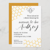 Invitation du Baby shower Mama-to-bee (Devant / Derrière)