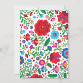 Invitation du Baby shower mexicain de broderie (Dos)