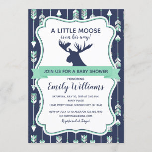 Invitation du baby shower Moose pour les garçons