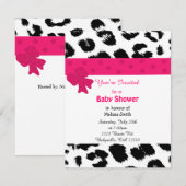 Invitation du Baby shower Motif Leopard (Devant / Derrière)