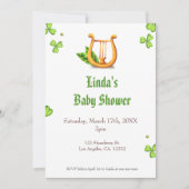 Invitation du Baby shower neutre de la Harpe d'or (Devant)