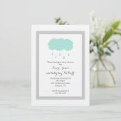 Invitation du Baby shower nuage de pluie (Debout devant)
