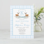 Invitation du Baby shower Preppy Deer En vichy Cre (Debout devant)