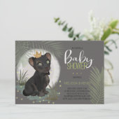 Invitation du Baby shower Prince Black Panther (Debout devant)