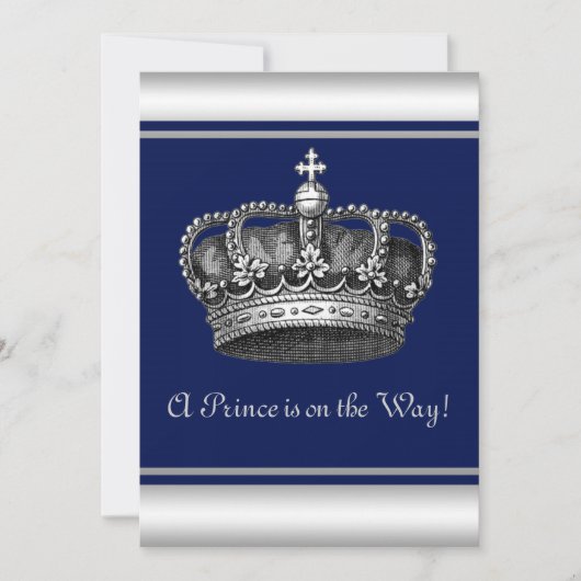 Invitation du Baby shower Prince Crown (Devant)