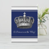 Invitation du Baby shower Prince Crown (Debout devant)