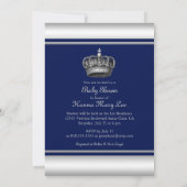 Invitation du Baby shower Prince Crown (Dos)