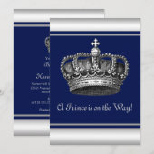Invitation du Baby shower Prince Crown (Devant / Derrière)