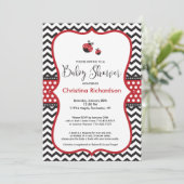 Invitation du Baby shower Red Ladybug (Debout devant)