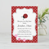 Invitation du Baby shower Red Ladybug (Debout devant)