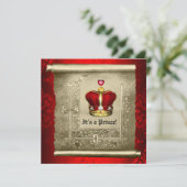 Invitation du Baby shower Regal Royal Red Prince (Debout devant)