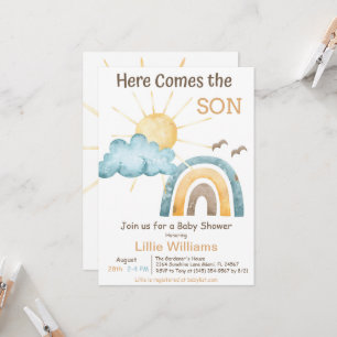 Invitation du Baby shower Retro Sunshine