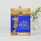 Invitation du Baby shower Royal Blue Gold (Debout devant)