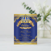 Invitation du Baby shower Royal Blue Gold (Debout devant)