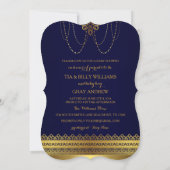 Invitation du Baby shower Royal Blue & Gold Crown (Dos)