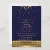 Invitation du Baby shower Royal Blue & Gold Crown (Dos)