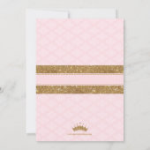 Invitation du Baby shower Royal Little Princess Bl (Dos)
