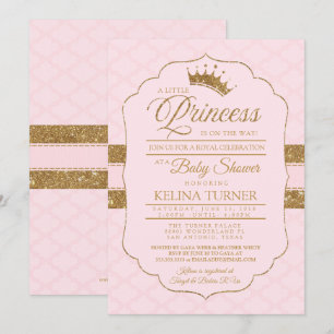 Invitation du Baby shower Royal Little Princess Bl