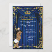 Invitation du Baby shower Royal Navy Blue Gold Pri (Devant)