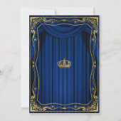 Invitation du Baby shower Royal Navy Blue Gold Pri (Dos)