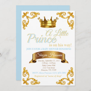 Invitation du Baby shower Royal Prince