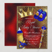 Invitation du Baby shower Royal Prince King (Devant / Derrière)