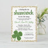 Invitation du Baby shower Shamrock de la Saint-Pat (Debout devant)