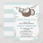 Invitation du Baby shower Sloth (Devant / Derrière)