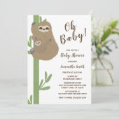 Invitation du Baby shower Sloth (Debout devant)