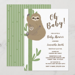 Invitation du Baby shower Sloth