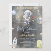 Invitation du Baby shower spatial astronaute (Devant)