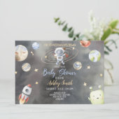 Invitation du Baby shower spatial astronaute (Debout devant)