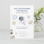 Invitation du Baby shower spatial astronaute (Debout devant)