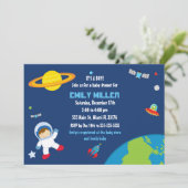 Invitation du Baby shower spatial astronaute (Debout devant)