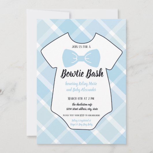 Invitation du Baby shower Sud Bowtie Bash (Devant)