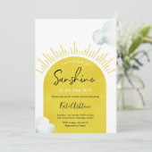 Invitation du Baby shower Sun Boho (Debout devant)
