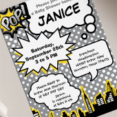 Invitation du Baby shower Superhero