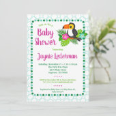 Invitation du Baby shower tropical du Toucan (Debout devant)