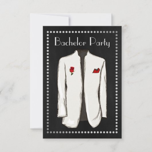 Invitation du baccalauréat en tableau blanc Tuxedo (Devant)