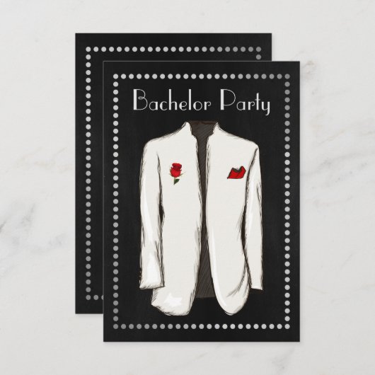 Invitation du baccalauréat en tableau blanc Tuxedo (Devant / Derrière)
