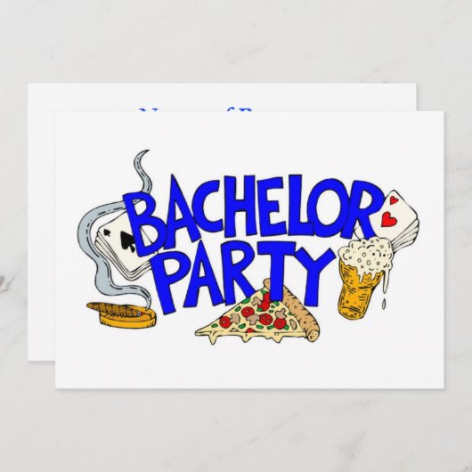 Invitation du Bachelor Party (Devant / Derrière)
