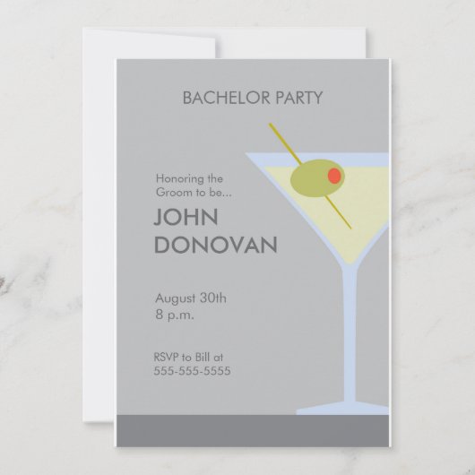 Invitation du Bachelor Party (Devant)