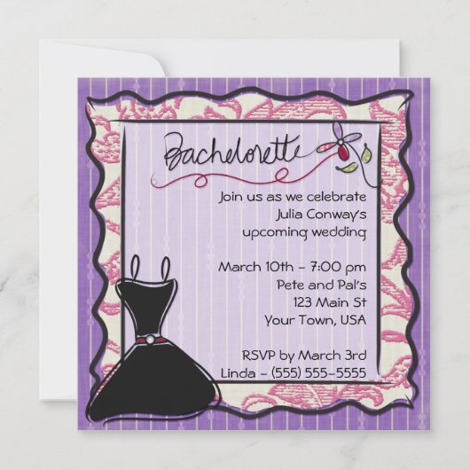 Invitation du Bachelorette 5x5 (Devant)