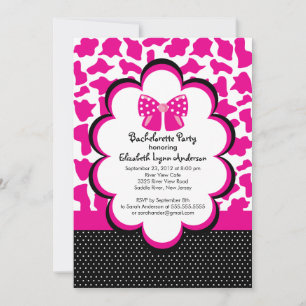 Invitation du Bachelorette Black Leopard rose