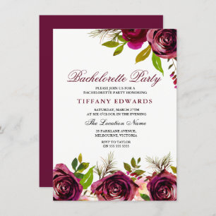 Invitation du Bachelorette Floral de Bourgogne Mar