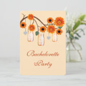 Invitation du Bachelorette Jars Mason Flower Orang (Debout devant)