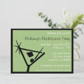 Invitation du Bachelorette Martini Verre Sage Vert (Debout devant)