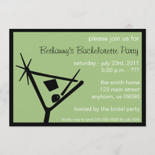 Invitation du Bachelorette Martini Verre Sage Vert