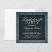 Invitation du Bachelorette Mod Swirls, Bleu (Devant / Derrière)