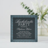 Invitation du Bachelorette Mod Swirls, Bleu (Debout devant)